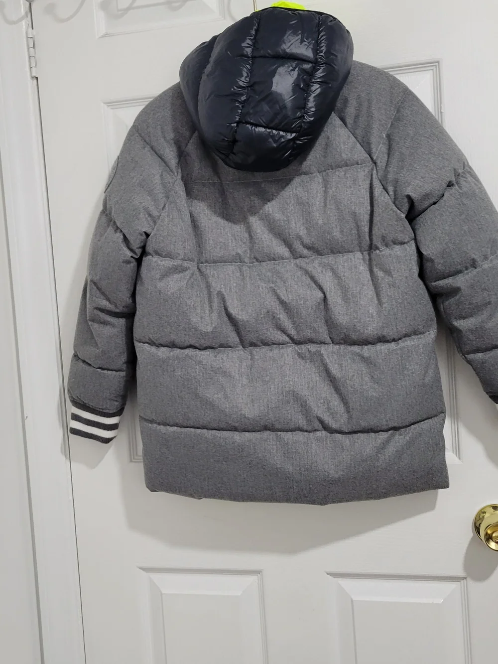 GAP Kids Heather Gray Jacket with Neon Lime Hood